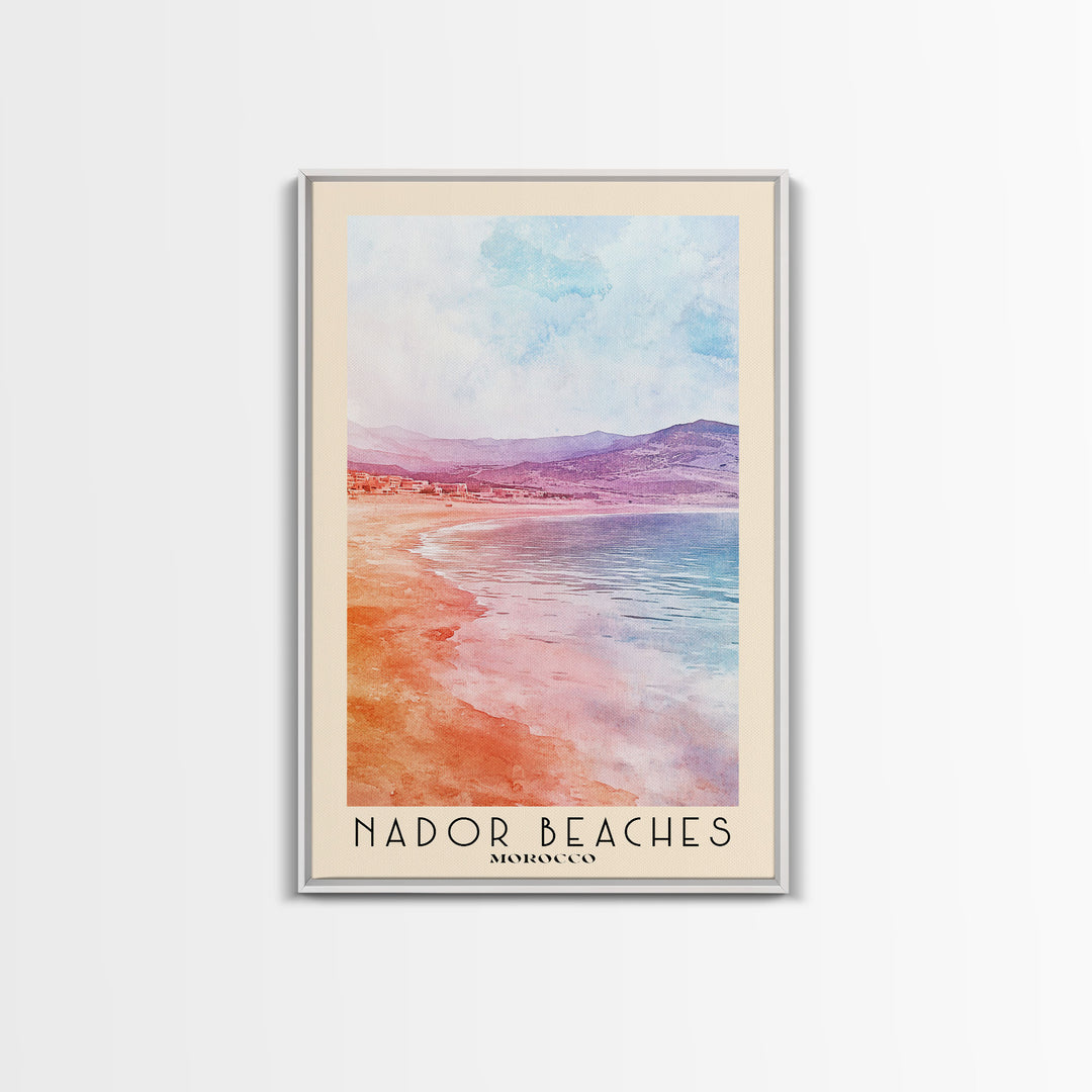 Nador Beaches, Morocco Watercolor Print, Vacation Gift, Morocco Wall Art, Beach Painting, Beach Decor, Beach Or Lakehouse Art