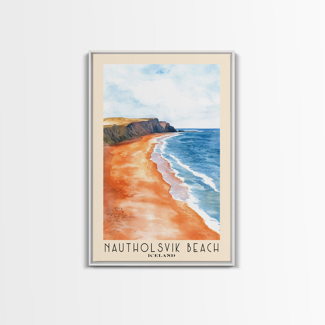 Nautholsvik Beach, Iceland Watercolor Print, Vacation Gift, Iceland Wall Art, Vacation Wall Art, Vacatation Memories, Beach Decor, Beach Or Lakehouse Art