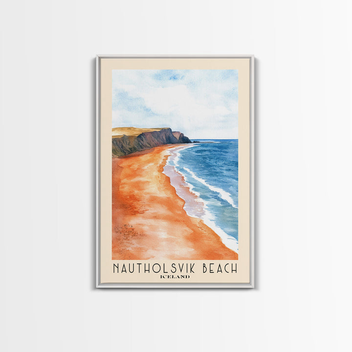 Nautholsvik Beach, Iceland Watercolor Print, Vacation Gift, Iceland Wall Art, Vacation Wall Art, Vacatation Memories, Beach Decor, Beach Or Lakehouse Art