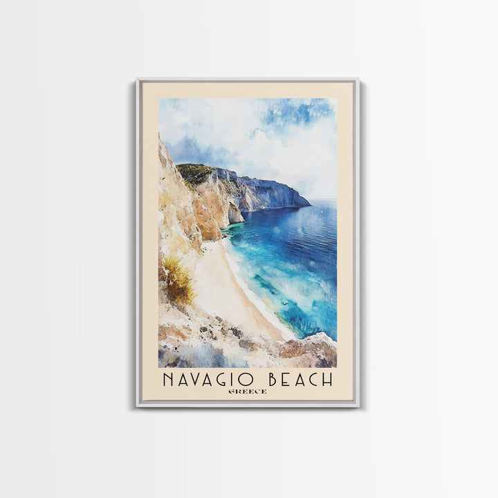 Navagio Beach, Greece Watercolor Beach Print, Vacation Gift, Greece Wall Art, Beach Painting, Beach Decor, Beach Painting