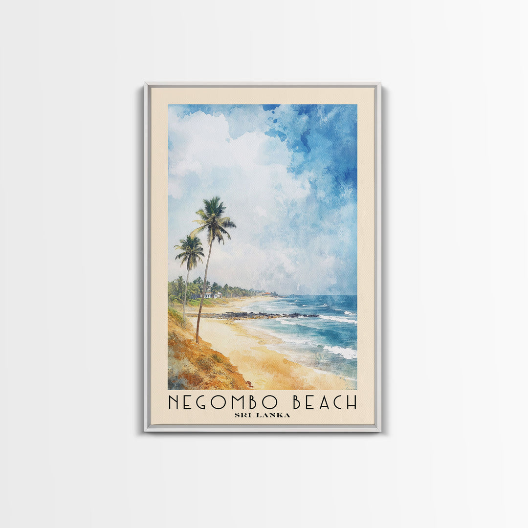 Negombo beach, Sri Lanka Watercolor Print, Vacation Gift, Sri Lanka Wall Art, Beach Painting, Beach Decor, Beach Or Lakehouse Art