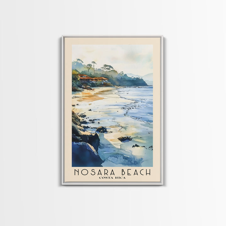 Nosara Beach, Costa Rica Watercolor Print, Vacation Gift, Costa Rica Wall Art, Beach Painting, Beach Decor, Large Wall Art, Wood Frame Art