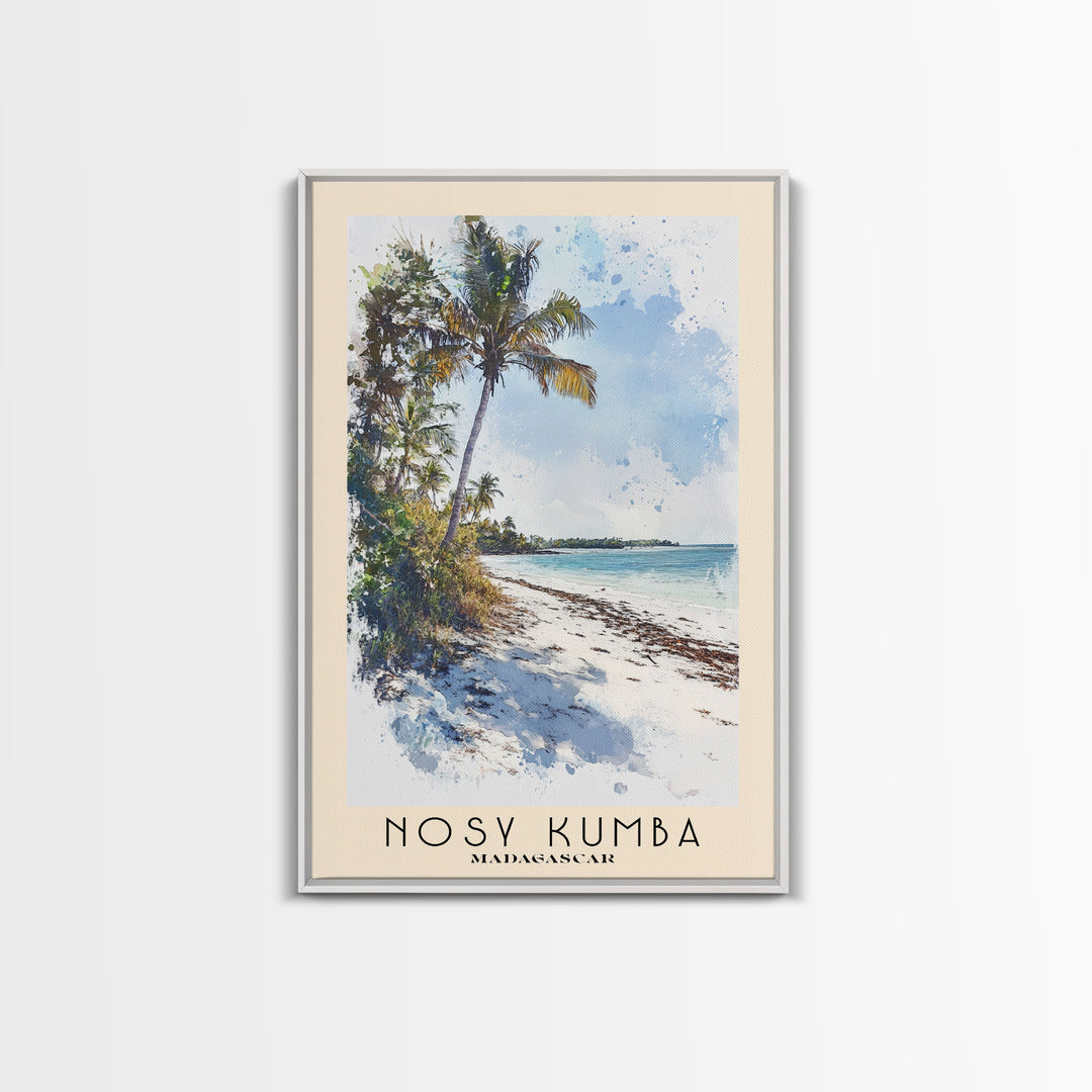 Nosy Kumba, Madagascar Watercolor Beach Print, Vacation Gift, Madagascar Wall Art, Beach Painting, Beach Decor, Beach Painting