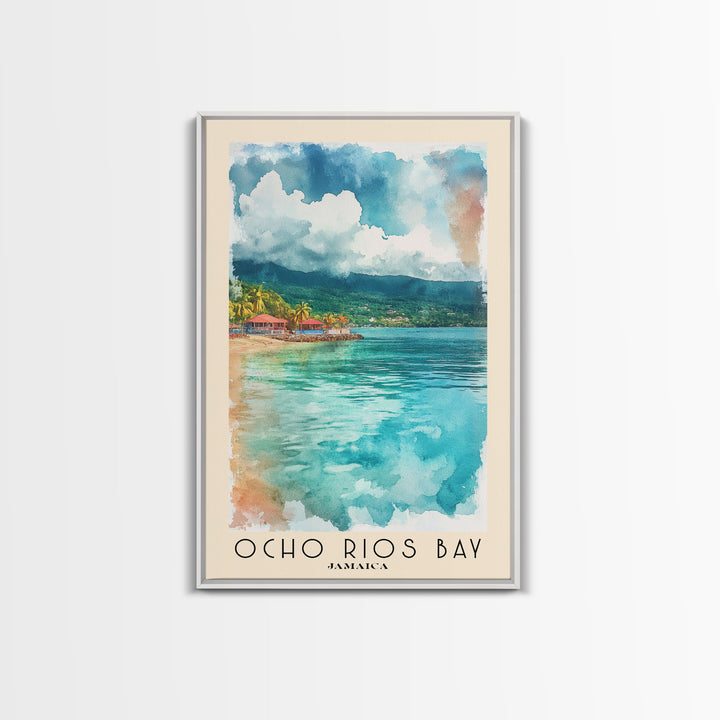 Ocho Rios Bay, Jamaica Watercolor Print, Vacation Gift, Jamaica Wall Art, Vacation Wall Art, Vacatation Memories, Beach Decor, Beach Or Lakehouse Art