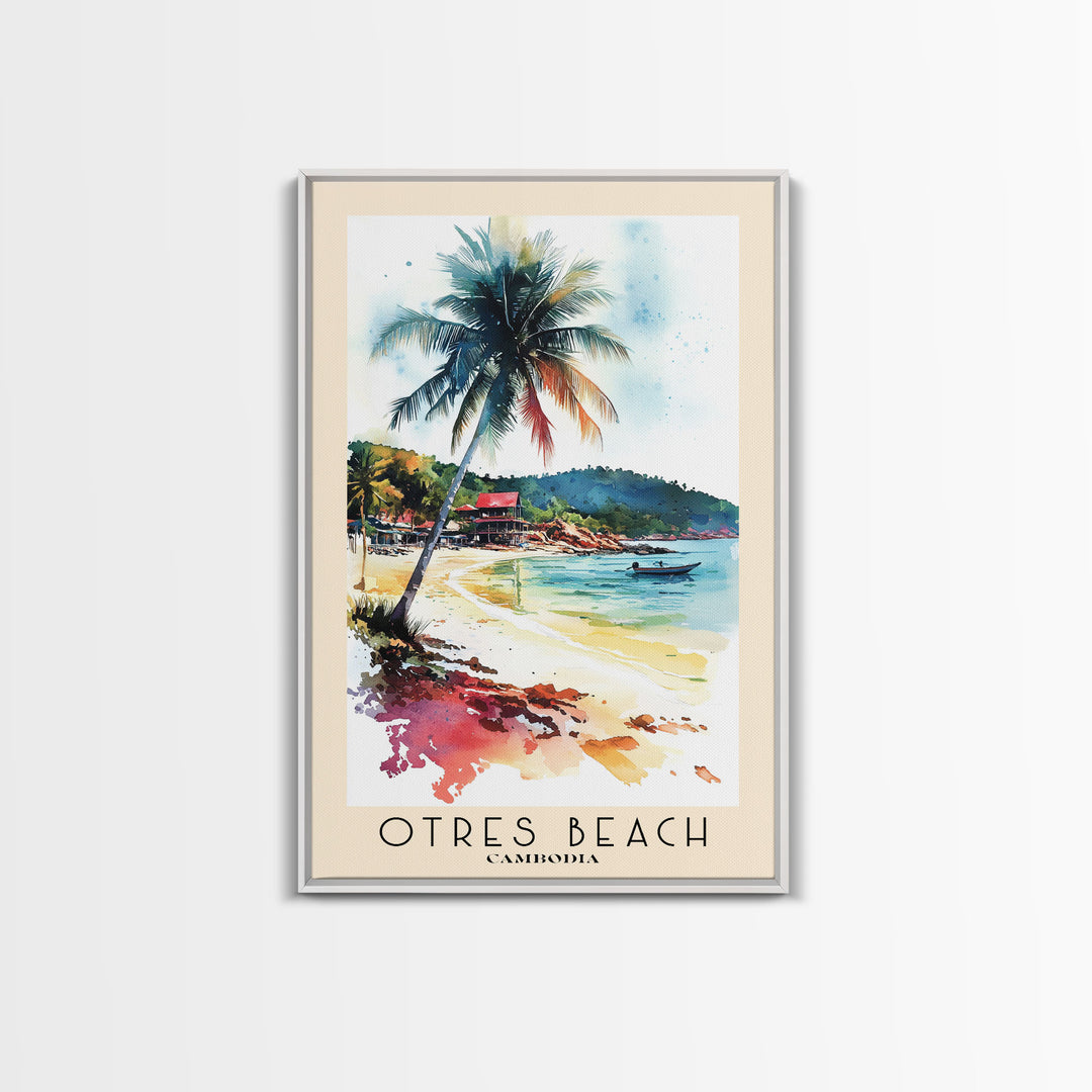 Otres Beach, Cambodia Watercolor Print, Vacation Gift, Cambodia Wall Art, Vacation Wall Art, Vacatation Memories, Beach Decor, Beach Or Lakehouse Art