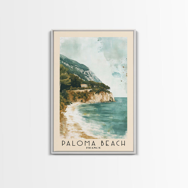 Paloma Beach, France Watercolor Print, Vacation Gift, France Wall Art, Vacation Wall Art, Vacatation Memories, Beach Decor, Beach Or Lakehouse Art