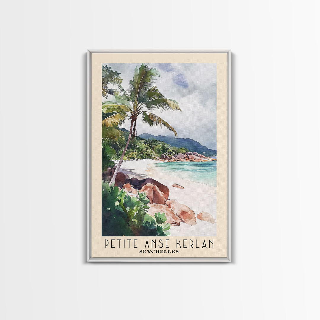 Petite Anse Kerlan, Seychelles Watercolor Print, Vacation Gift, Seychelles Wall Art, Beach Painting, Beach Decor, Beach Or Lakehouse Art