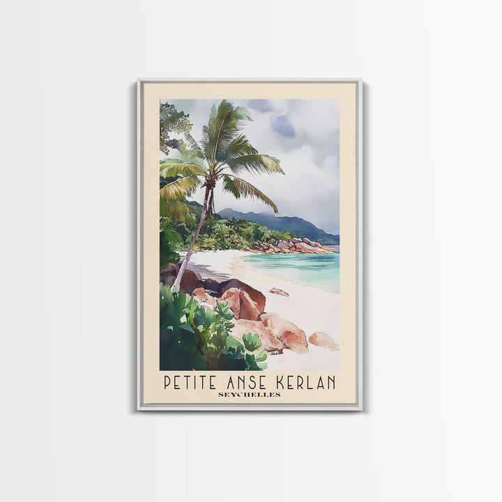 Petite Anse Kerlan, Seychelles Watercolor Print, Vacation Gift, Seychelles Wall Art, Beach Painting, Beach Decor, Beach Or Lakehouse Art