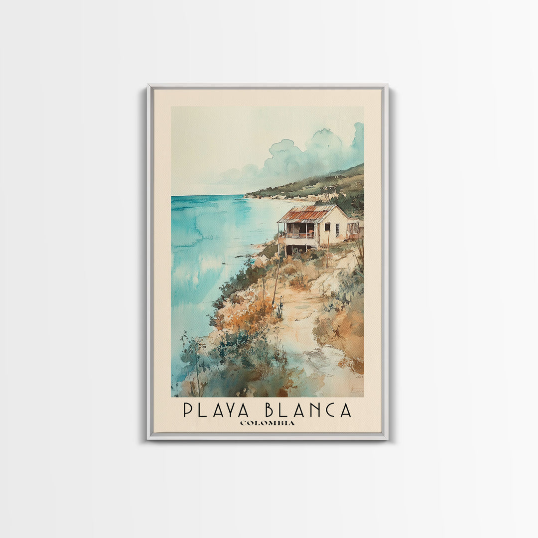 Playa Blanca, Colombia Watercolor Print, Vacation Gift, Colombia Wall Art, Vacation Wall Art, Vacatation Memories, Beach Decor, Beach Or Lakehouse Art