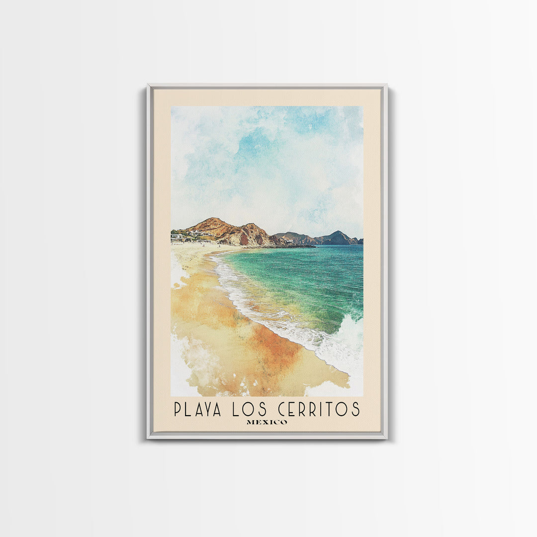 Playa Los Cerritos, Mexico Watercolor Beach Print, Vacation Gift, Mexico Wall Art, Beach Painting, Beach Decor, Beach Painting