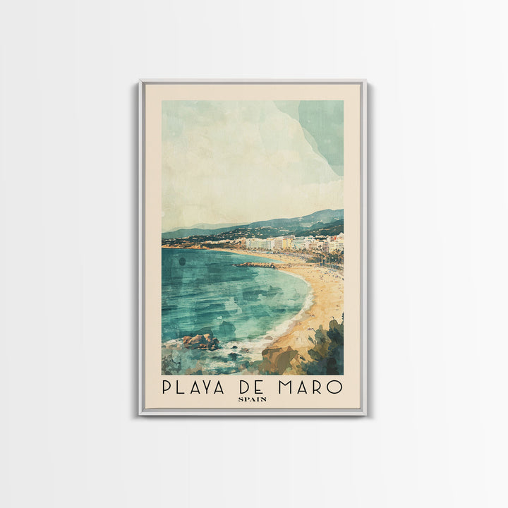 Playa de Maro, Spain Watercolor Print, Vacation Gift, Spain Wall Art, Vacation Wall Art, Vacatation Memories, Beach Decor, Beach Or Lakehouse Art