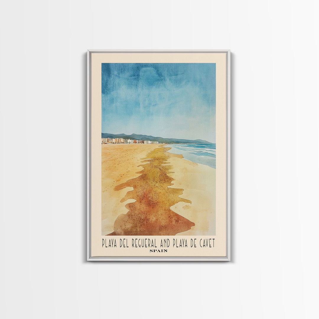 Playa del Regueral and Playa de Cavet, Spain Watercolor Print, Vacation Gift, Spain Wall Art, Vacation Wall Art, Vacatation Memories, Beach Decor, Beach Or Lakehouse Art