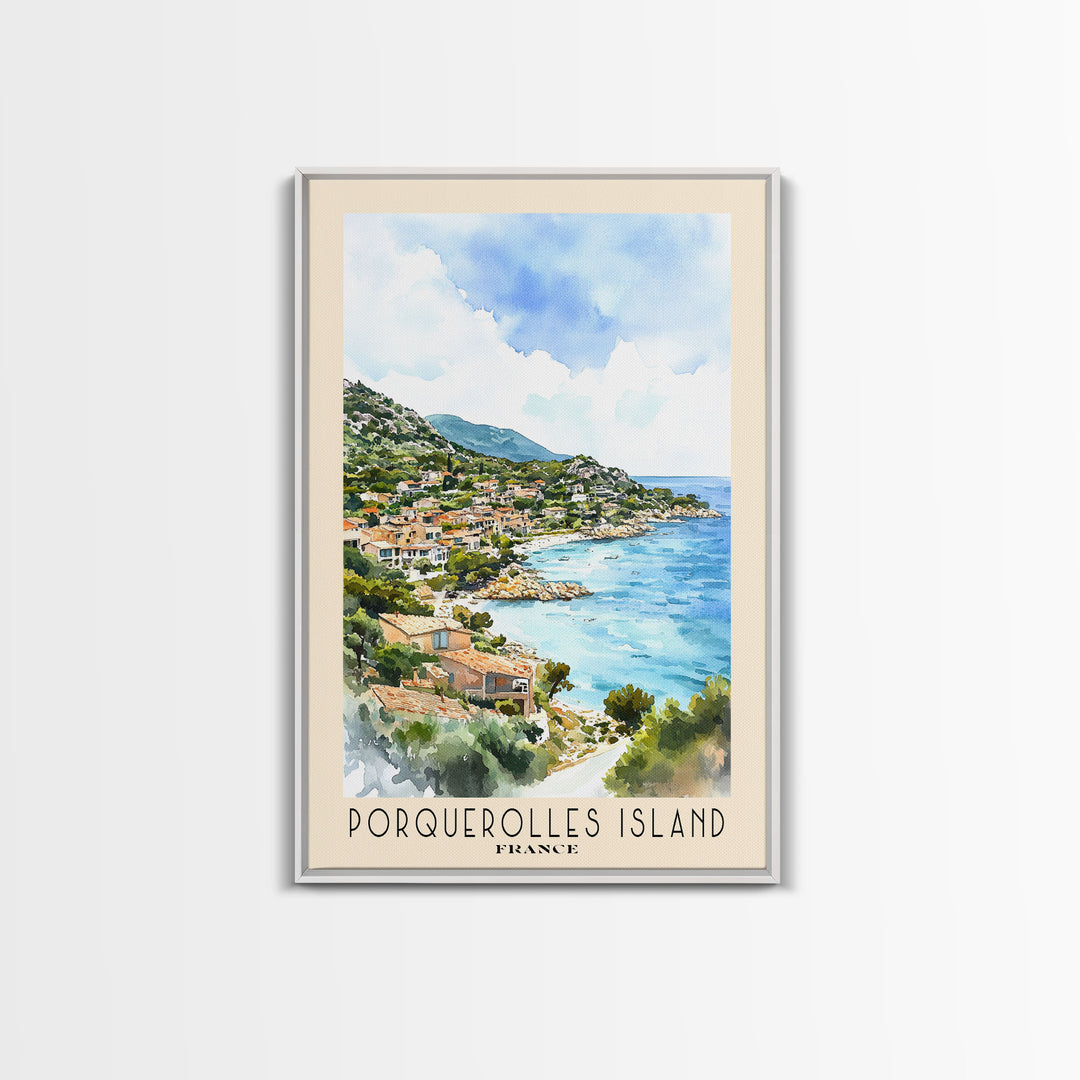 Porquerolles Island, France Watercolor Print, Vacation Gift, France Wall Art, Vacation Wall Art, Vacatation Memories, Beach Decor, Beach Or Lakehouse Art