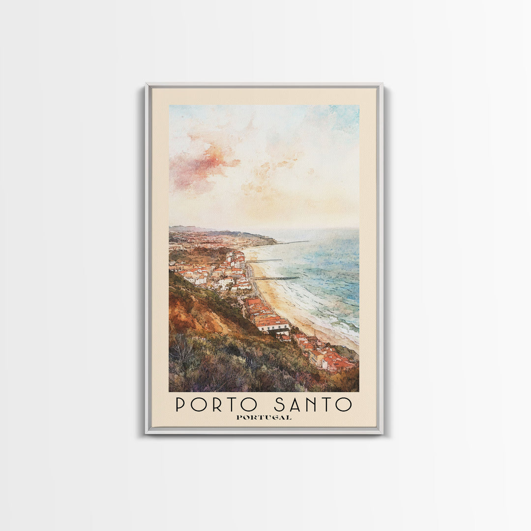 Porto Santo, Portugal Watercolor Print, Vacation Gift, Portugal Wall Art, Beach Painting, Beach Decor, Beach Or Lakehouse Art