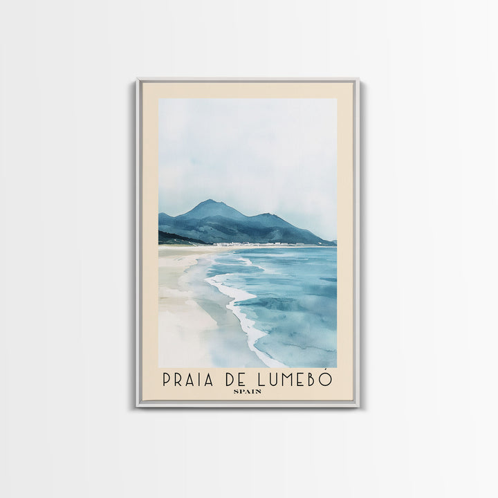 Praia de Lumebó, Spain Watercolor Print, Vacation Gift, Spain Wall Art, Beach Painting, Beach Decor, Beach Or Lakehouse Art