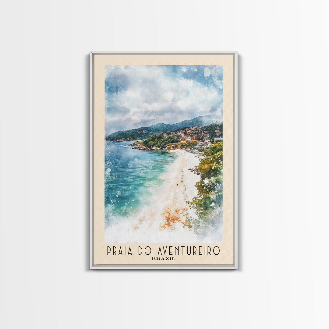 Praia do Aventureiro, Brazil Watercolor Print, Vacation Gift, Brazil Wall Art, Beach Painting, Beach Decor, Beach Or Lakehouse Art