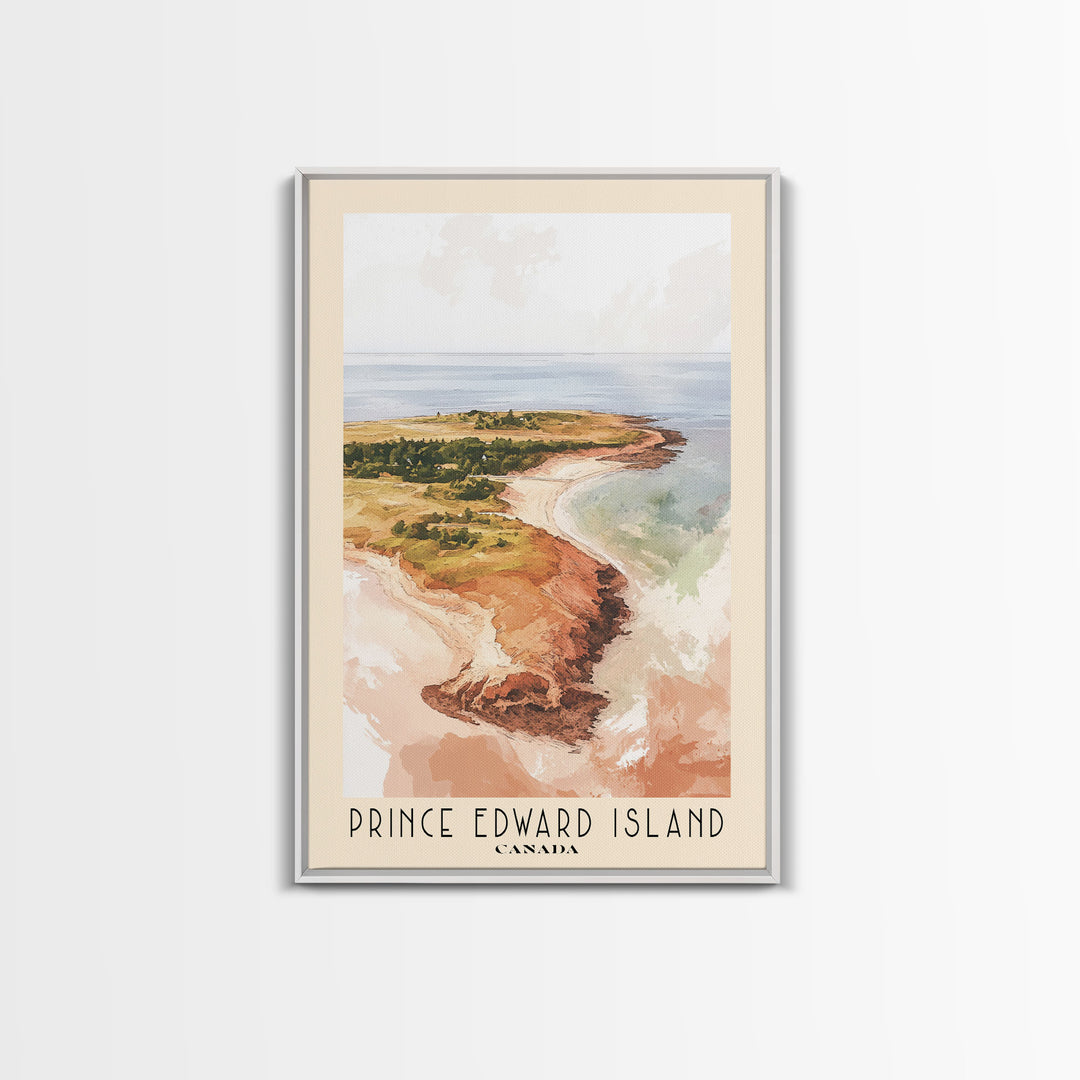 Prince Edward Island, Canada Watercolor Print, Vacation Gift, Canada Wall Art, Beach Painting, Beach Decor, Large Wall Art, Wood Frame Art