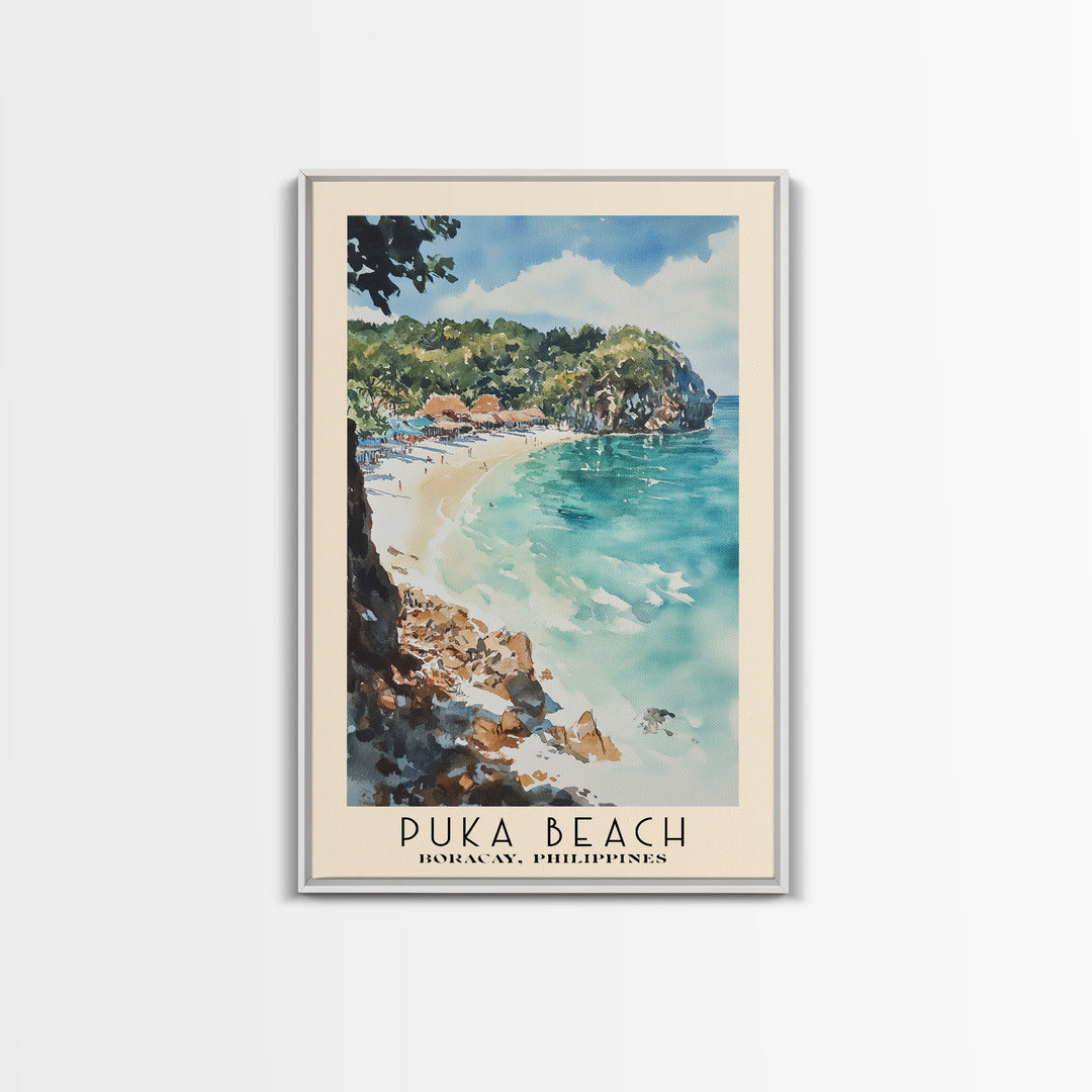 Puka Beach, Boracay, Philippines Watercolor Print, Vacation Gift, Boracay, Philippines Wall Art, Beach Painting, Beach Decor, Beach Or Lakehouse Art