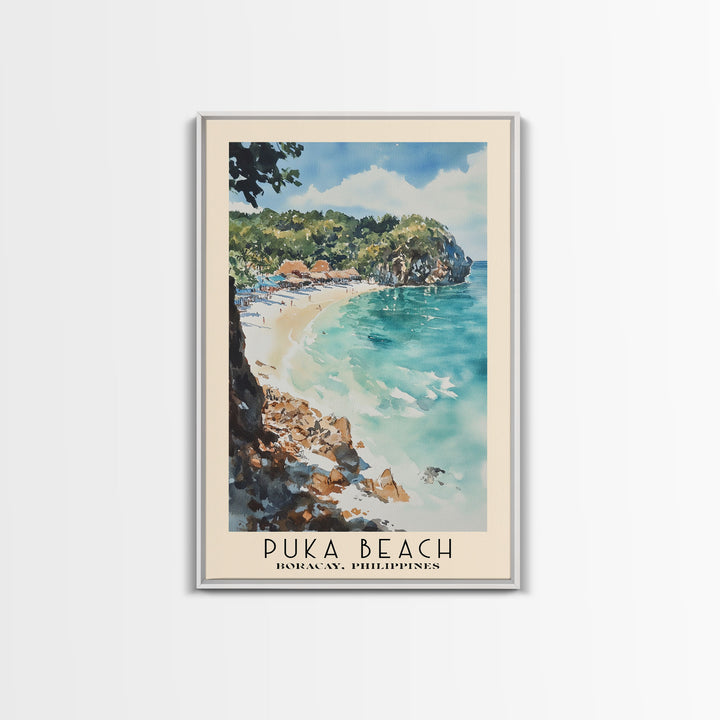 Puka Beach, Boracay, Philippines Watercolor Print, Vacation Gift, Boracay, Philippines Wall Art, Beach Painting, Beach Decor, Beach Or Lakehouse Art