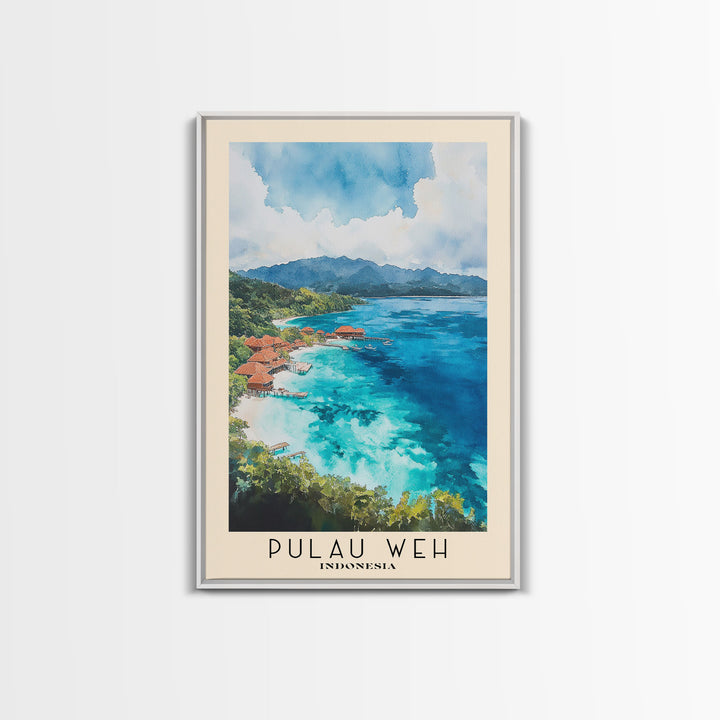 Pulau Weh, Indonesia Watercolor Print, Vacation Gift, Indonesia Wall Art, Vacation Wall Art, Vacatation Memories, Beach Decor, Beach Or Lakehouse Art