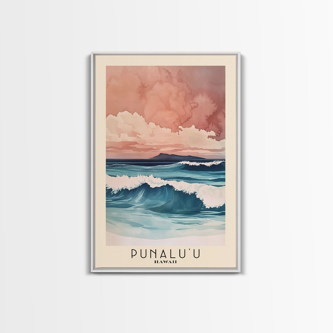 Punalu’u, Hawaii Watercolor Print, Vacation Gift, Hawaii Wall Art, Beach Painting, Beach Decor, Beach Or Lakehouse Art