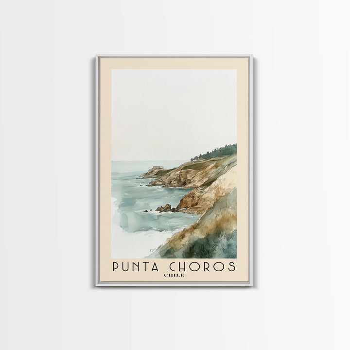 Punta Choros, Chile Watercolor Print, Vacation Gift, Chile Wall Art, Beach Painting, Beach Decor, Large Wall Art, Wood Frame Art