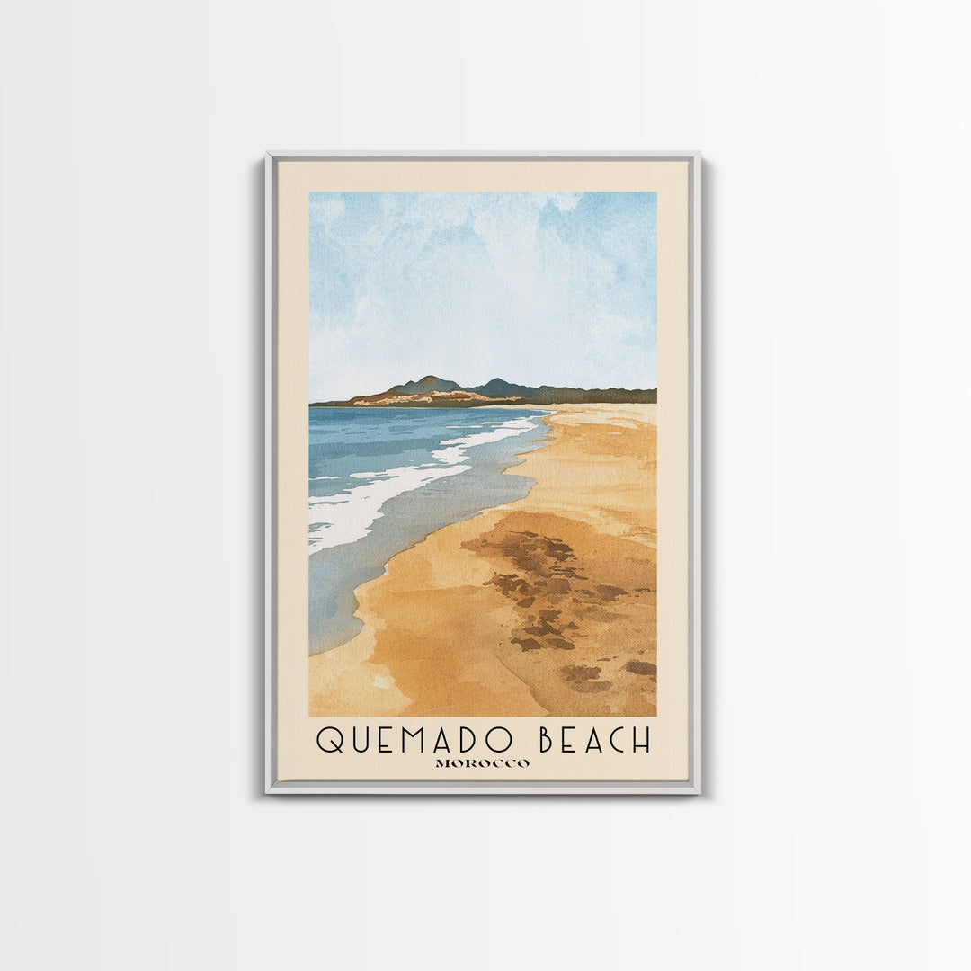 Quemado Beach, Morocco Watercolor Print, Vacation Gift, Morocco Wall Art, Vacation Wall Art, Vacatation Memories, Beach Decor, Beach Or Lakehouse Art