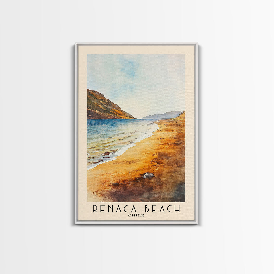 Reñaca beach, Chile Watercolor Print, Vacation Gift, Chile Wall Art, Vacation Wall Art, Vacatation Memories, Beach Decor, Beach Or Lakehouse Art