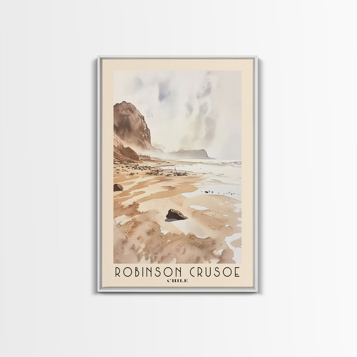 Robinson Crusoe, Chile Watercolor Print, Vacation Gift, Chile Wall Art, Vacation Wall Art, Vacatation Memories, Beach Decor, Beach Or Lakehouse Art