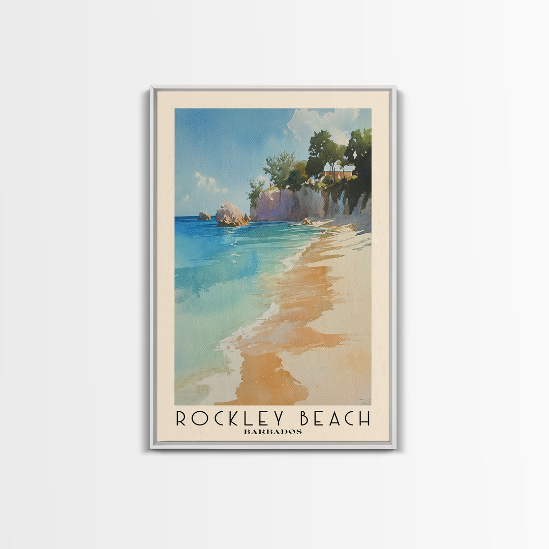 Rockley Beach, Barbados Watercolor Print, Vacation Gift, Barbados Wall Art, Beach Painting, Beach Decor, Beach Or Lakehouse Art