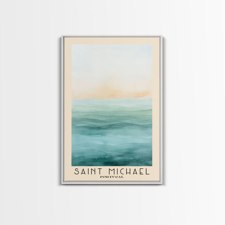 Saint Michael, Portugal Watercolor Print, Vacation Gift, Portugal Wall Art, Vacation Wall Art, Vacatation Memories, Beach Decor, Beach Or Lakehouse Art