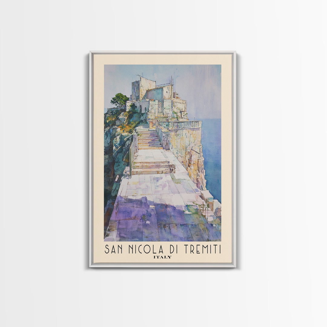 San Nicola di Tremiti, Italy Watercolor Beach Print, Vacation Gift, Italy Wall Art, Beach Painting, Beach Decor, Beach Painting