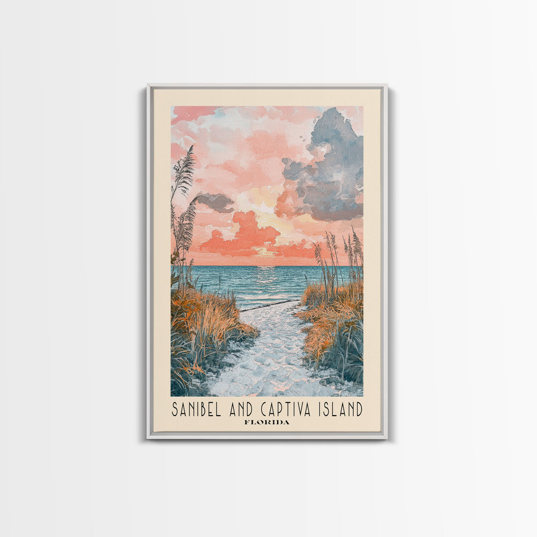 Sanibel and Captiva Island, Florida Watercolor Beach Print, Vacation Gift, Florida Wall Art, Beach Painting, Beach Decor, Beach Painting