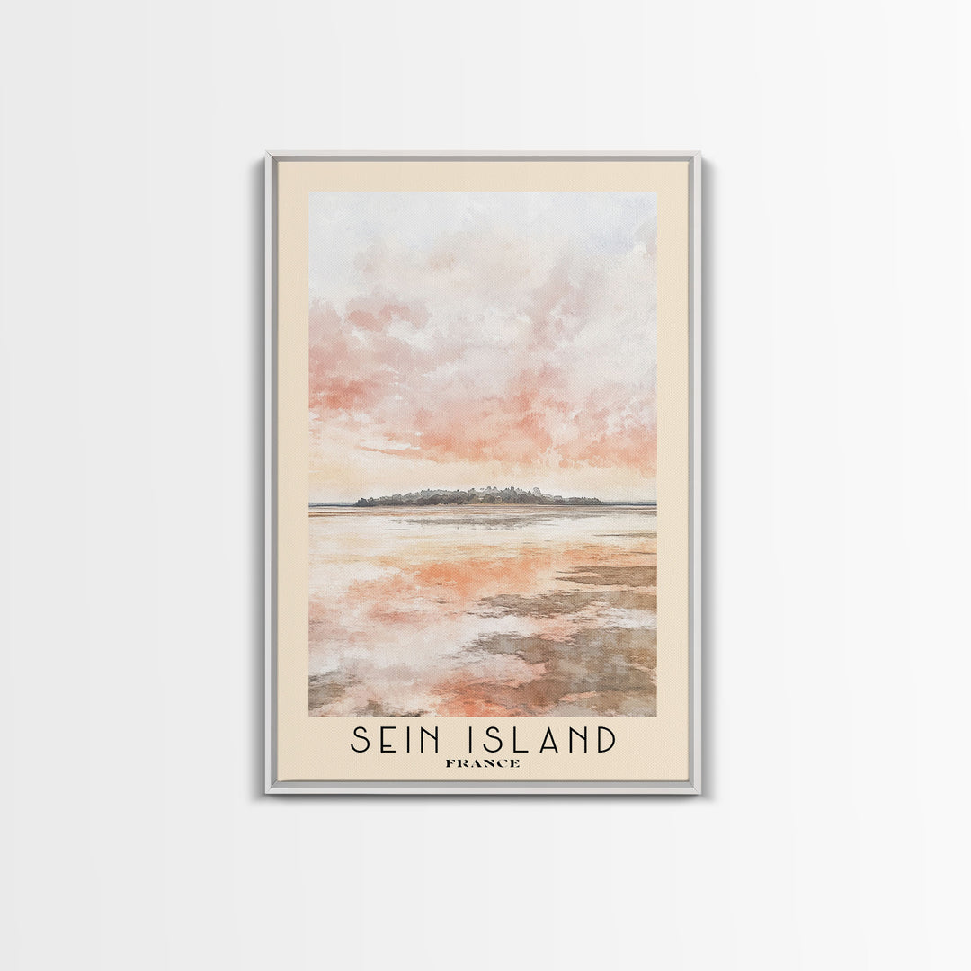 Sein Island, France Watercolor Print, Vacation Gift, France Wall Art, Vacation Wall Art, Vacatation Memories, Beach Decor, Beach Or Lakehouse Art