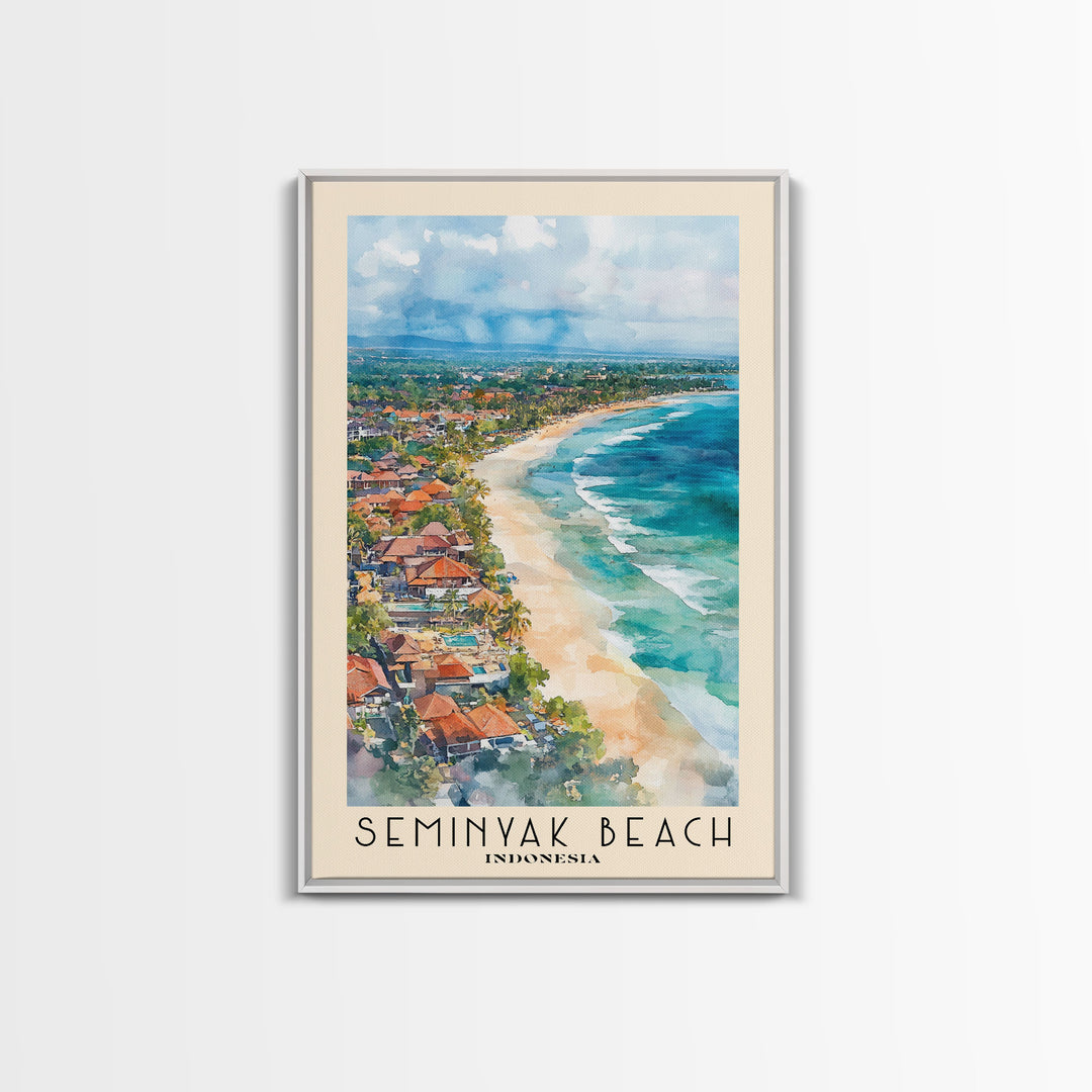 Seminyak Beach, Indonesia Watercolor Print, Vacation Gift, Indonesia Wall Art, Beach Painting, Beach Decor, Beach Or Lakehouse Art