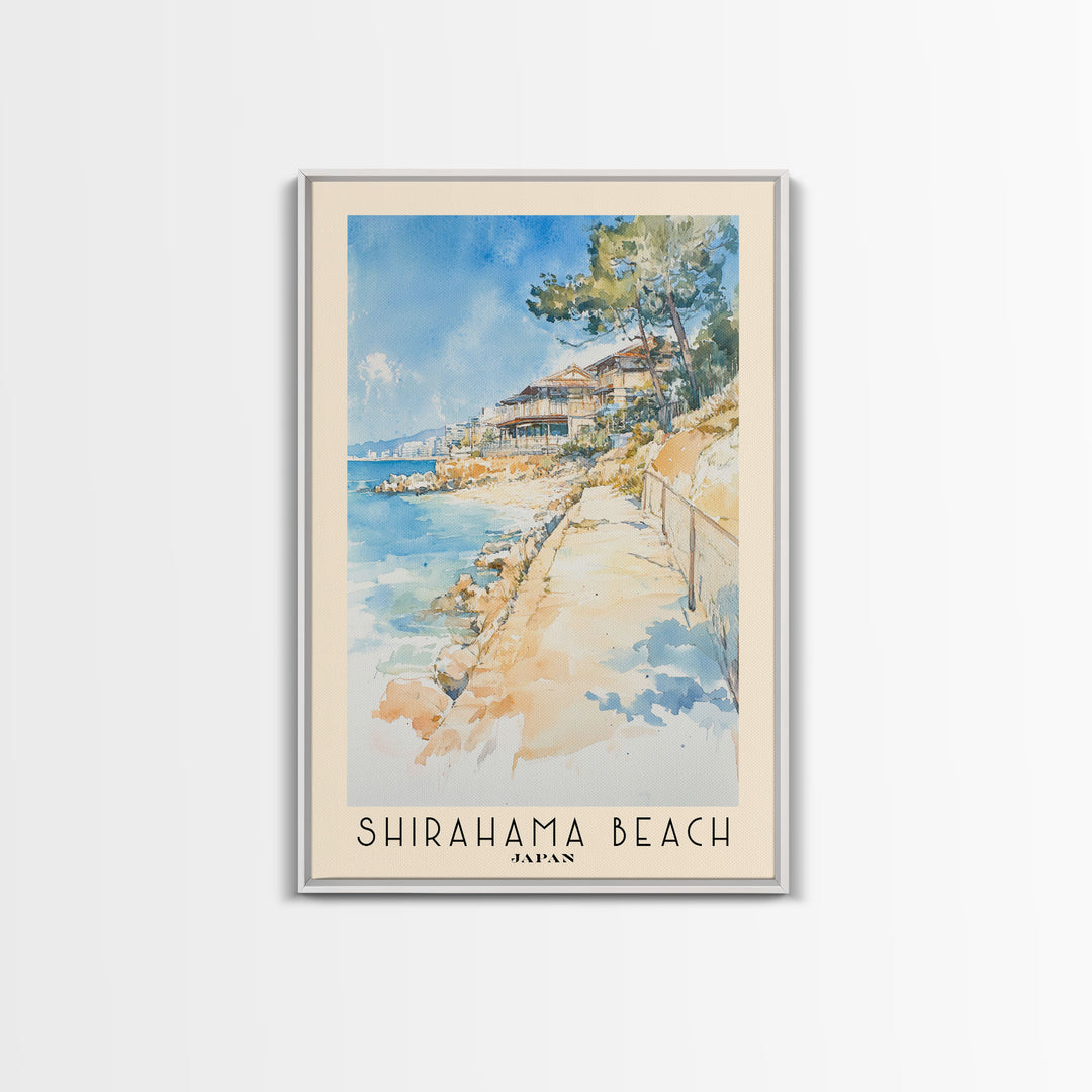 Shirahama Beach, Japan Watercolor Print, Vacation Gift, Japan Wall Art, Beach Painting, Beach Decor, Beach Or Lakehouse Art