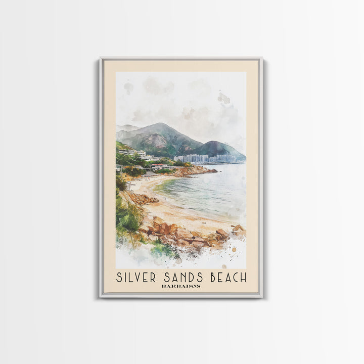 Silver Sands Beach, Barbados Watercolor Print, Vacation Gift, Barbados Wall Art, Vacation Wall Art, Vacatation Memories, Beach Decor, Beach Or Lakehouse Art