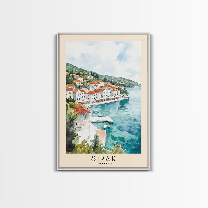 Sipar, Croatia Watercolor Print, Vacation Gift, Croatia Wall Art, Beach Painting, Beach Decor, Beach Or Lakehouse Art