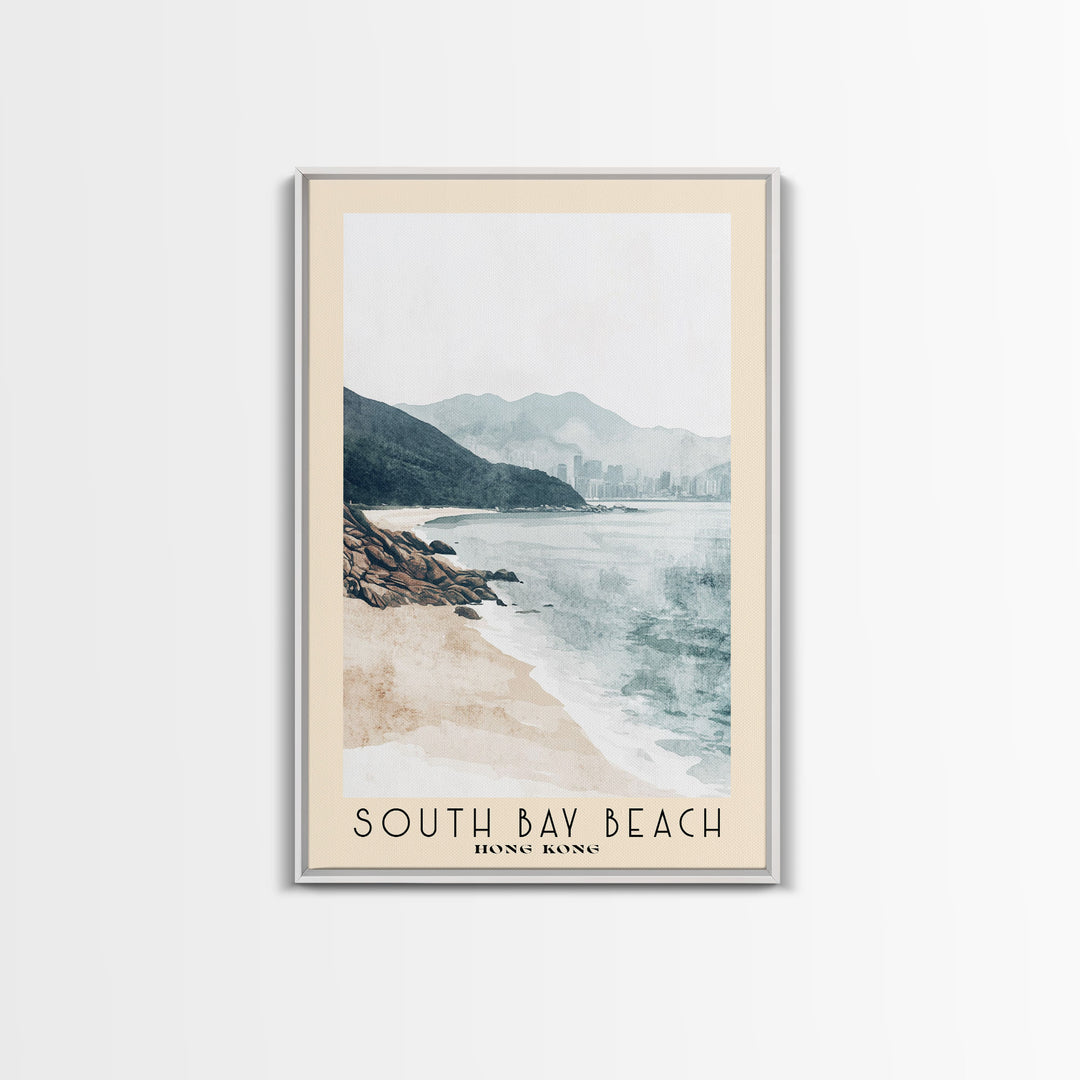 South Bay Beach, Hong Kong Watercolor Print, Vacation Gift, Hong Kong Wall Art, Beach Painting, Beach Decor, Beach Or Lakehouse Art