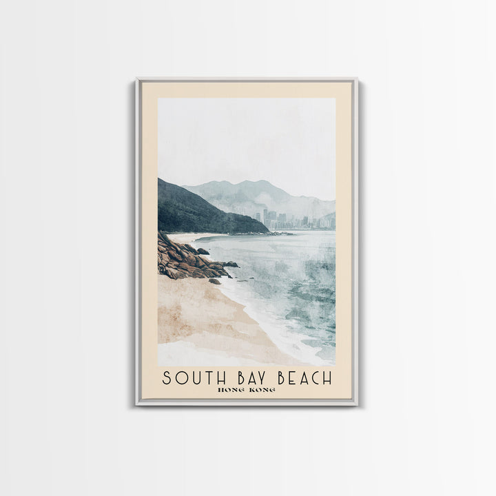 South Bay Beach, Hong Kong Watercolor Print, Vacation Gift, Hong Kong Wall Art, Beach Painting, Beach Decor, Beach Or Lakehouse Art