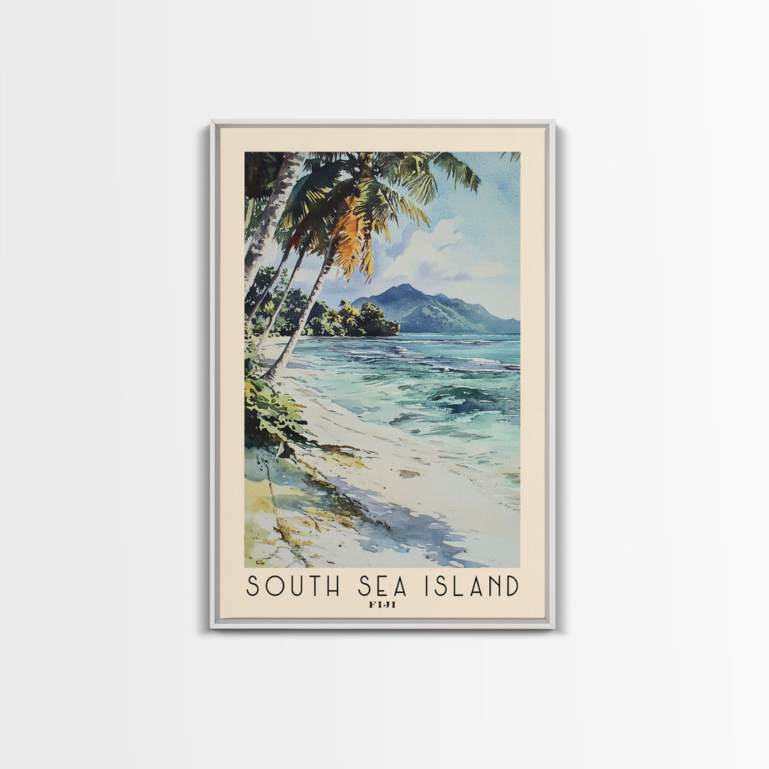 South Sea Island, Fiji Watercolor Print, Vacation Gift, Fiji Wall Art, Vacation Wall Art, Vacatation Memories, Beach Decor, Beach Or Lakehouse Art