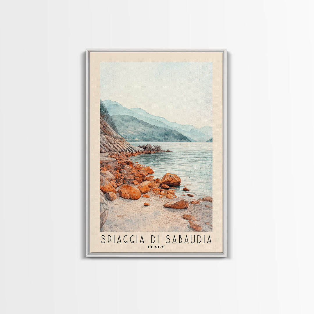 Spiaggia di Sabaudia, Italy Watercolor Beach Print, Vacation Gift, Italy Wall Art, Beach Painting, Beach Decor, Beach Painting