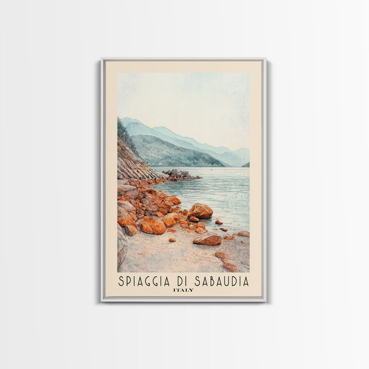 Spiaggia di Sabaudia, Italy Watercolor Beach Print, Vacation Gift, Italy Wall Art, Beach Painting, Beach Decor, Beach Painting