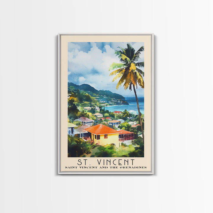 St. Vincent, Saint Vincent and the Grenadines Watercolor Beach Print, Vacation Gift, Saint Vincent and the Grenadines Wall Art, Beach Painting, Beach Decor, Beach Painting