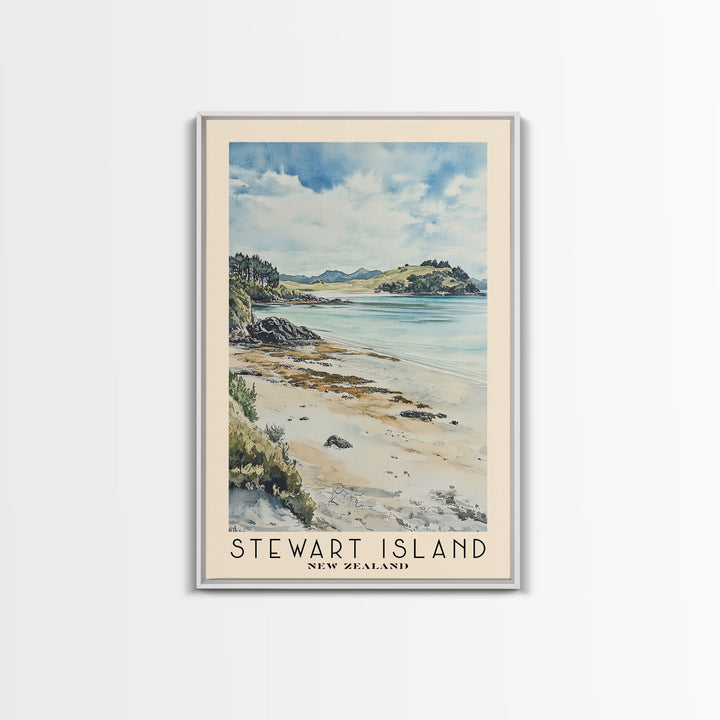 Stewart Island, New Zealand Watercolor Print, Vacation Gift, New Zealand Wall Art, Vacation Wall Art, Vacatation Memories, Beach Decor, Beach Or Lakehouse Art