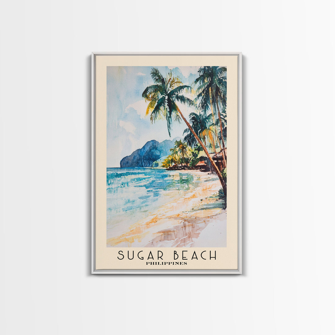 Sugar Beach, Philippines Watercolor Print, Vacation Gift, Philippines Wall Art, Vacation Wall Art, Vacatation Memories, Beach Decor, Beach Or Lakehouse Art