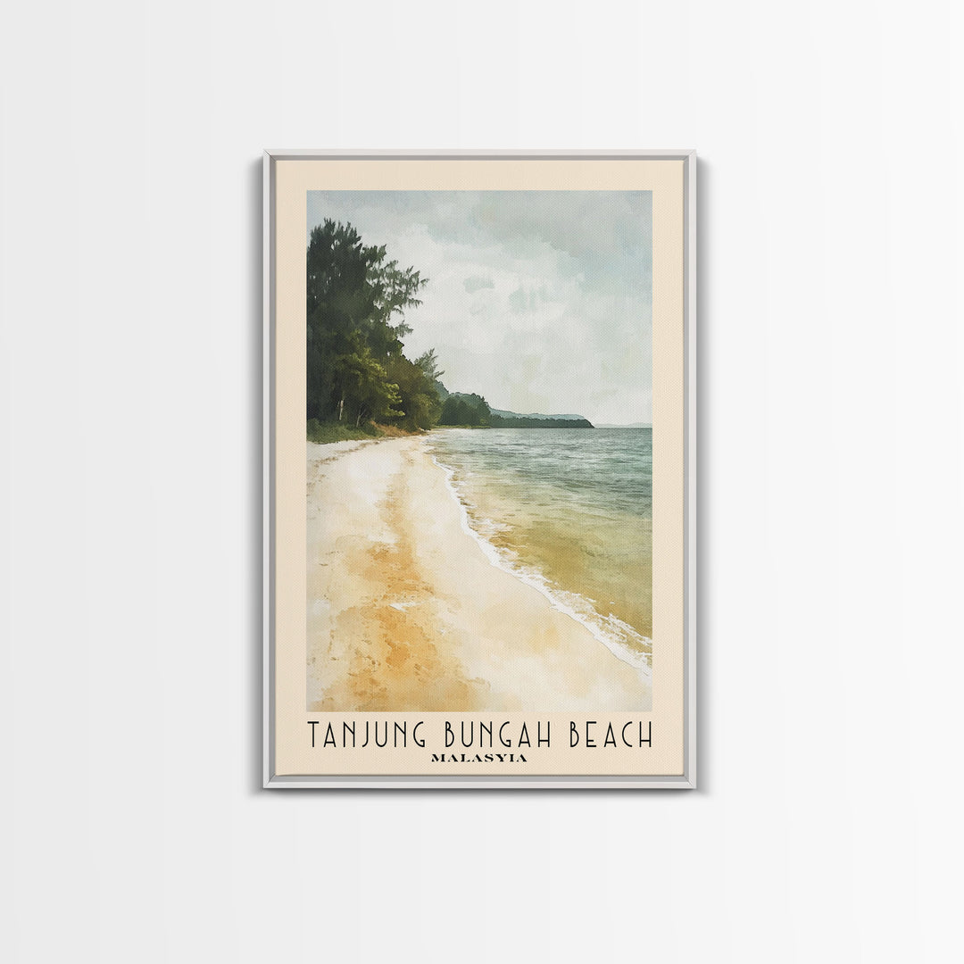 Tanjung Bungah Beach, Malasyia Watercolor Print, Vacation Gift, Malasyia Wall Art, Beach Painting, Beach Decor, Beach Or Lakehouse Art