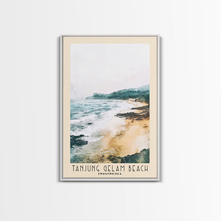 Tanjung Gelam Beach, Indonesia Watercolor Beach Print, Vacation Gift, Indonesia Wall Art, Beach Painting, Beach Decor, Beach Painting