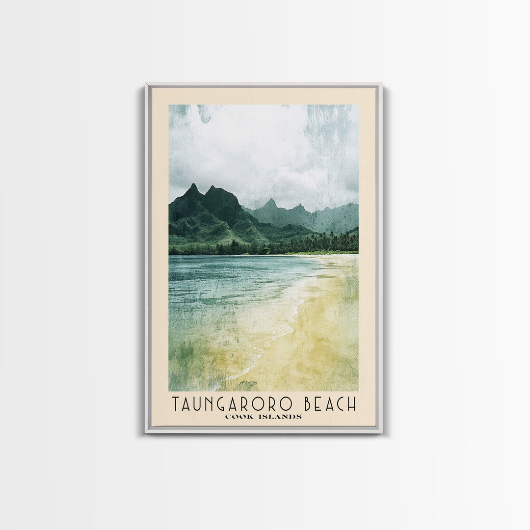 Taungaroro Beach, Cook Islands Watercolor Print, Vacation Gift, Cook Islands Wall Art, Beach Painting, Beach Decor, Beach Or Lakehouse Art