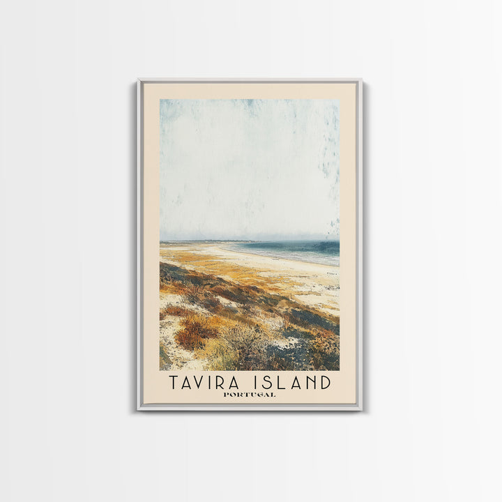 Tavira Island, Portugal Watercolor Beach Print, Vacation Gift, Portugal Wall Art, Beach Painting, Beach Decor, Beach Painting